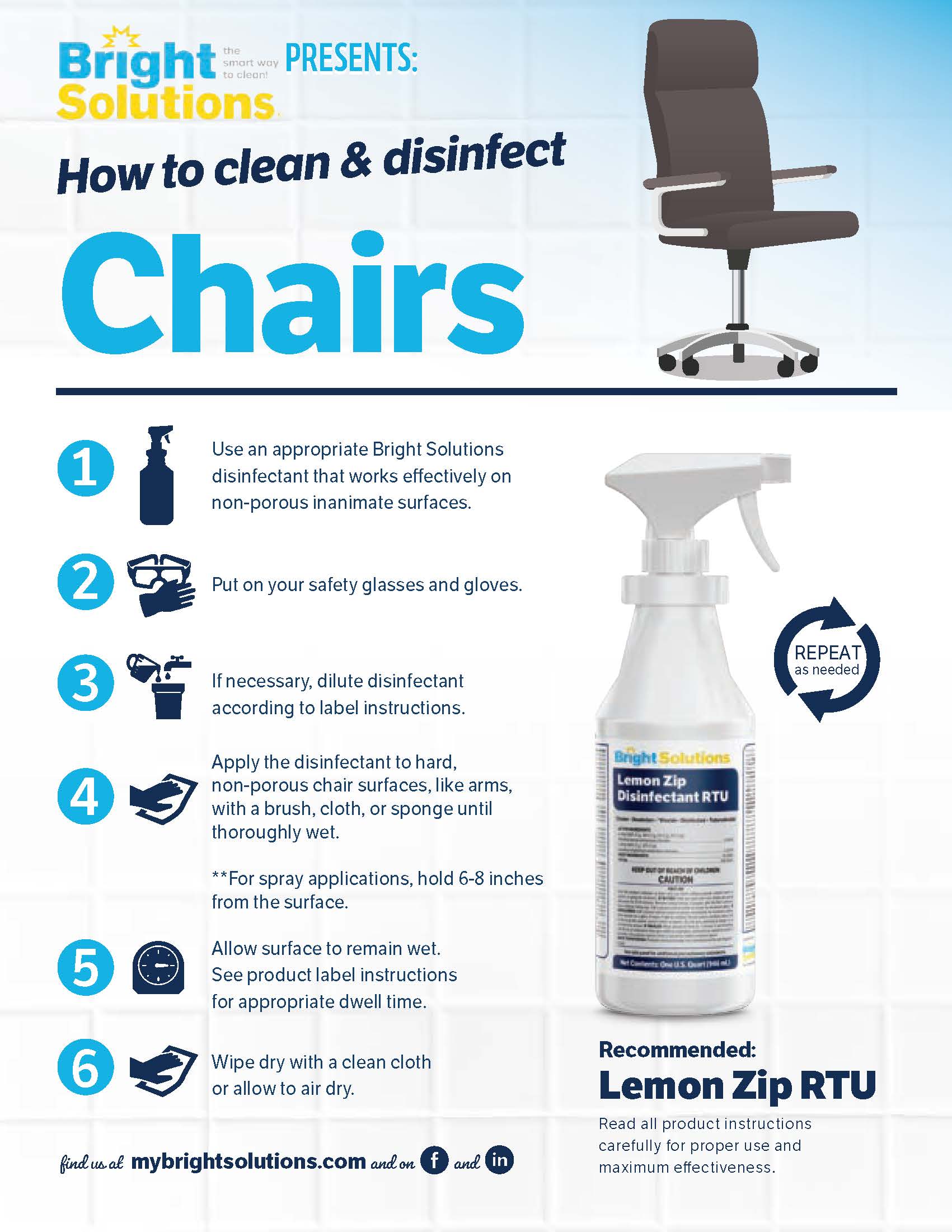 “How to Disinfect” Sheets Bright Solutions Resources