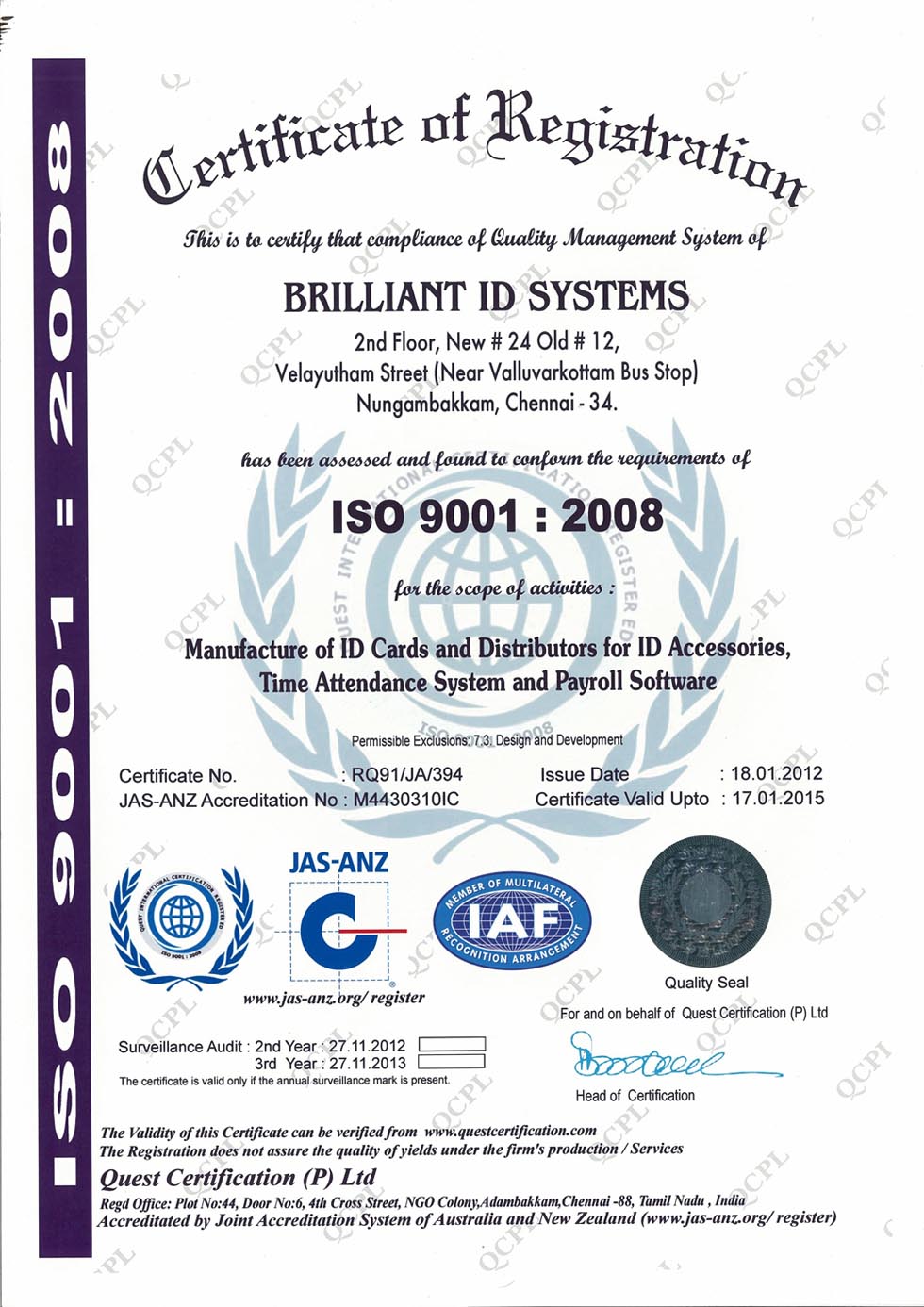 BRILLIANT ID SYSTEMS Employee Id Card ,ID Cards Chennai, Identity Cards Chennai, Photo ID Card