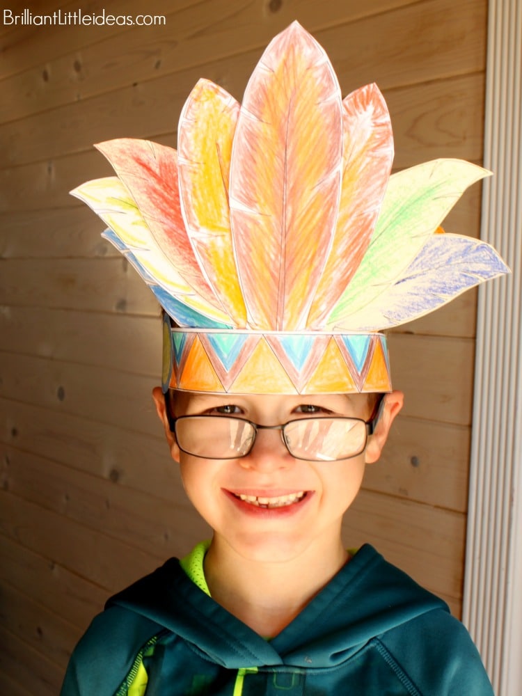 Let your kids color & craft their own DIY hats. Choose from an Indian