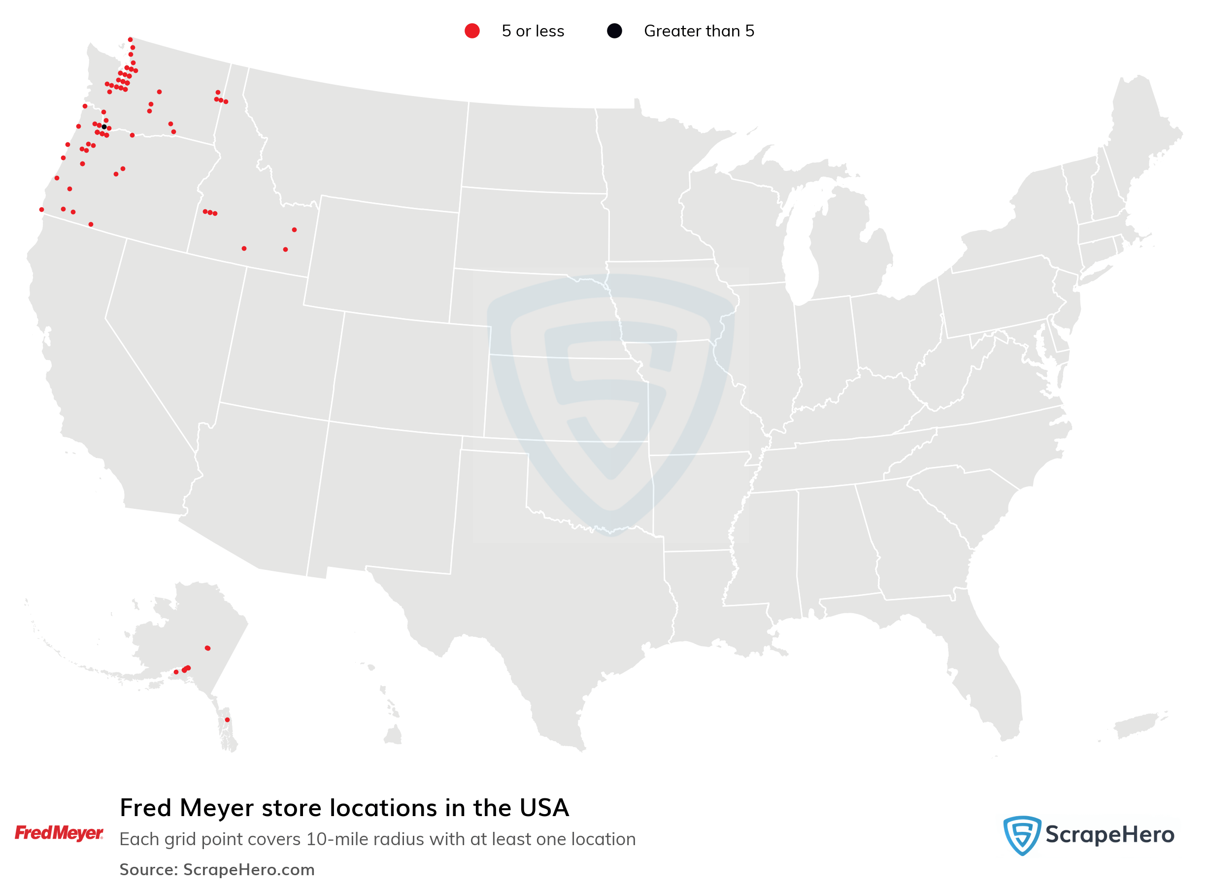 Map Of All 139 Fred Meyer Locations In The US By State
