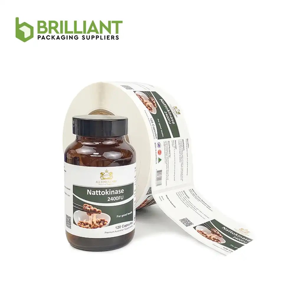 Get Custom Pill Bottle Labels in Bulk Brillant Packaging