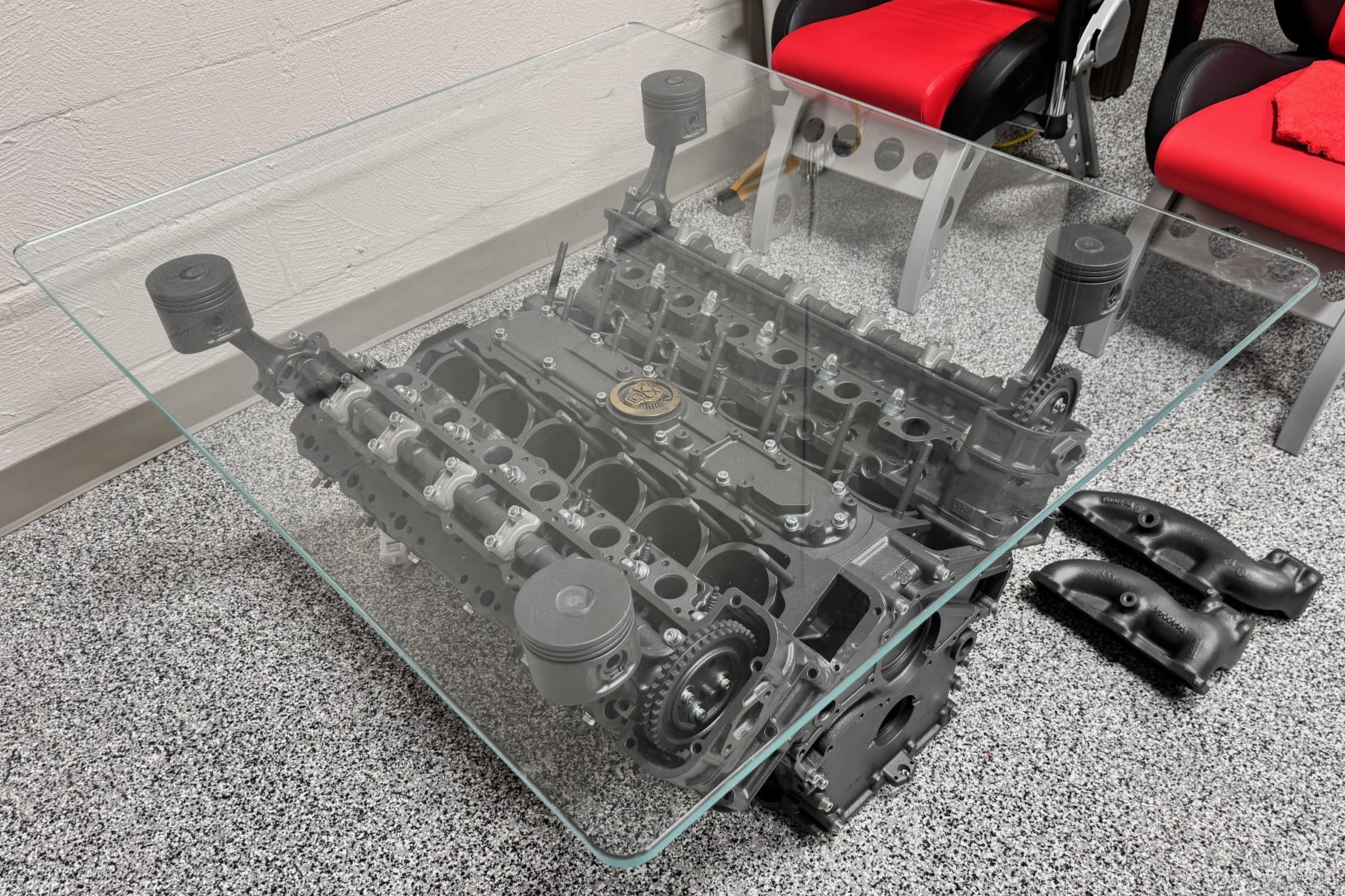 No Reserve Jaguar V12 Coffee Table for sale on BaT Auctions sold for