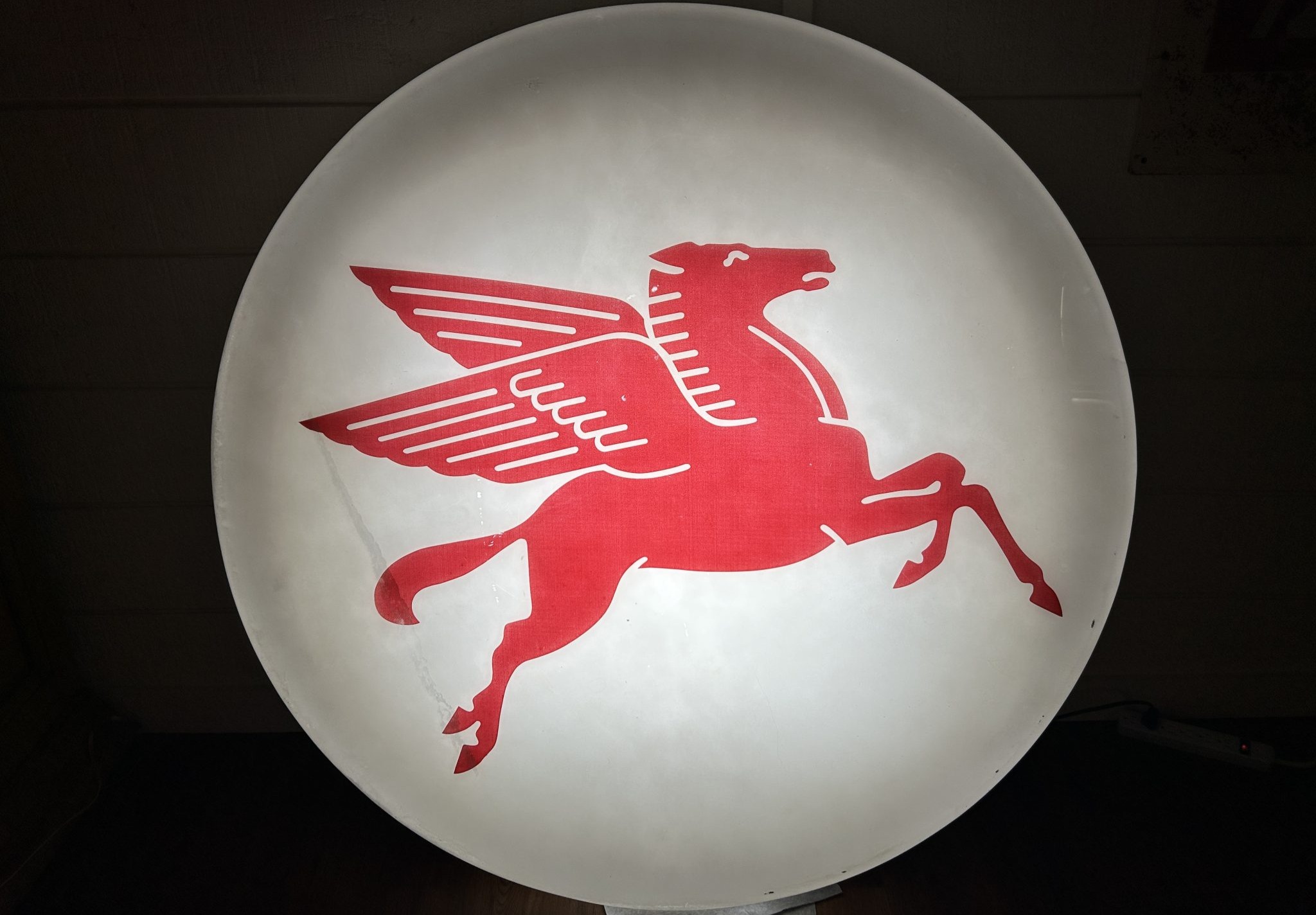 No Reserve Illuminated Mobil Pegasus Sign for sale on BaT Auctions