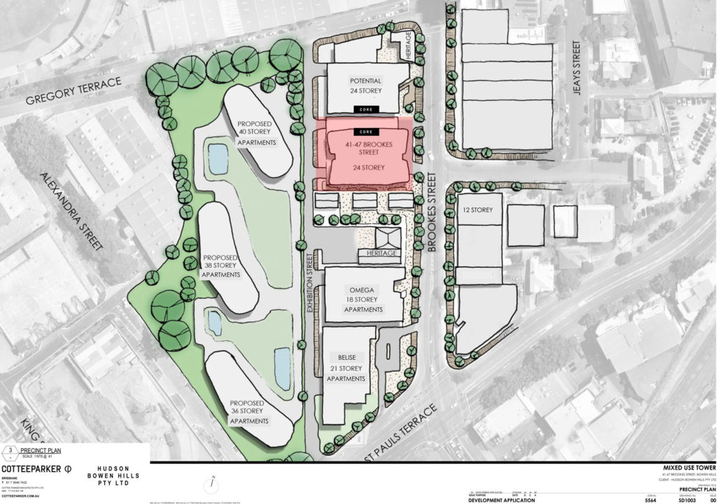 Mixeduse tower proposed for 4147 Brookes Street, Bowen Hills