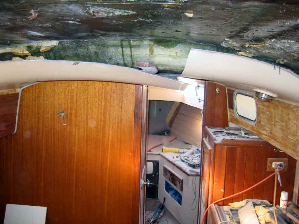 Bristol 29 Replacing the Cabin Headliner