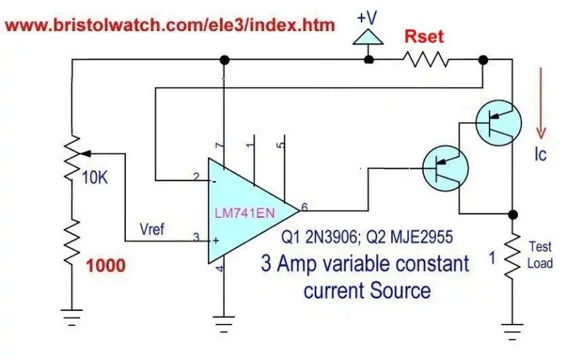 3 Amp LM741 OpAmp Constant Current Source