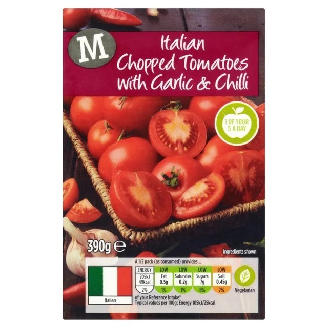 Morrisons Chopped Tomatoes With Garlic And Chilli 390g Britain