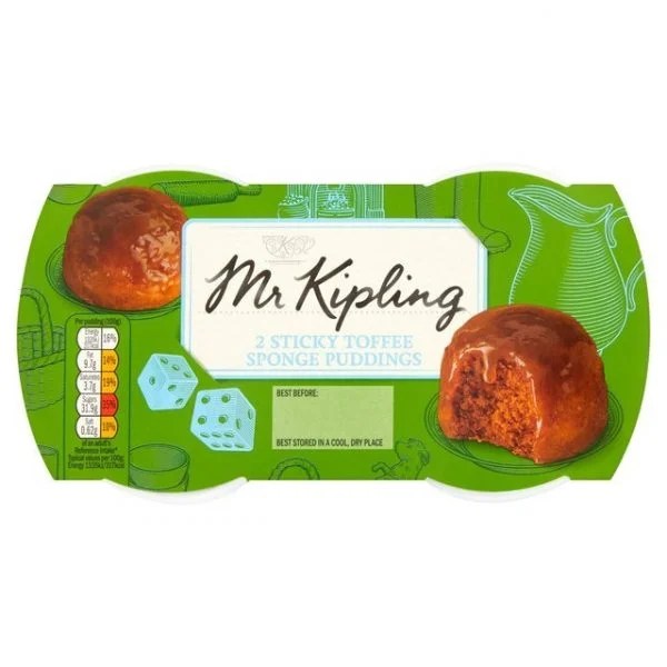 Mr Kipling Sticky Toffee Sponge Pudding 2x108g Britain Essentials