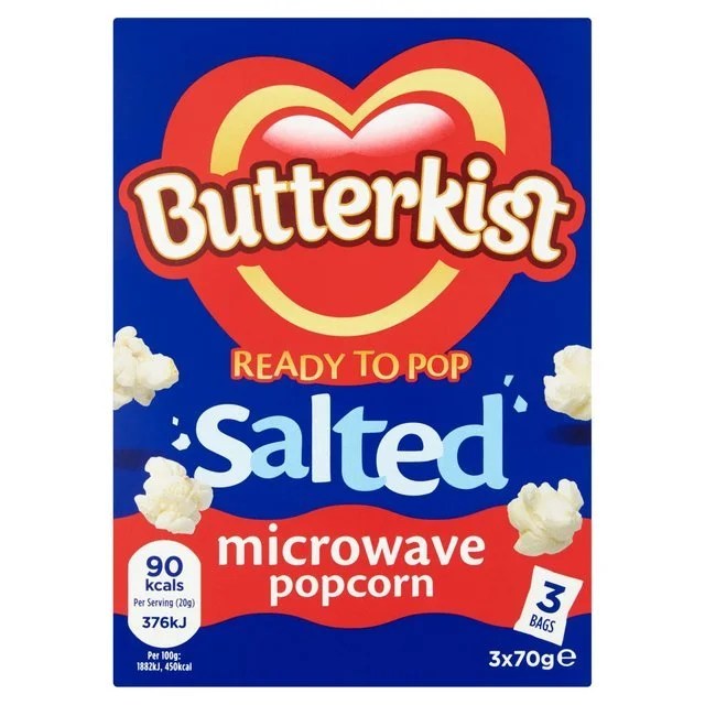 Butterkist Ready To Pop Salted Microwave Popcorn 3x60g Britain