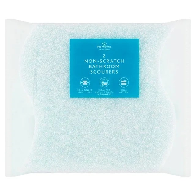 Morrisons 2x Non Scratch Bathroom Scourers 2 Per Pack Britain