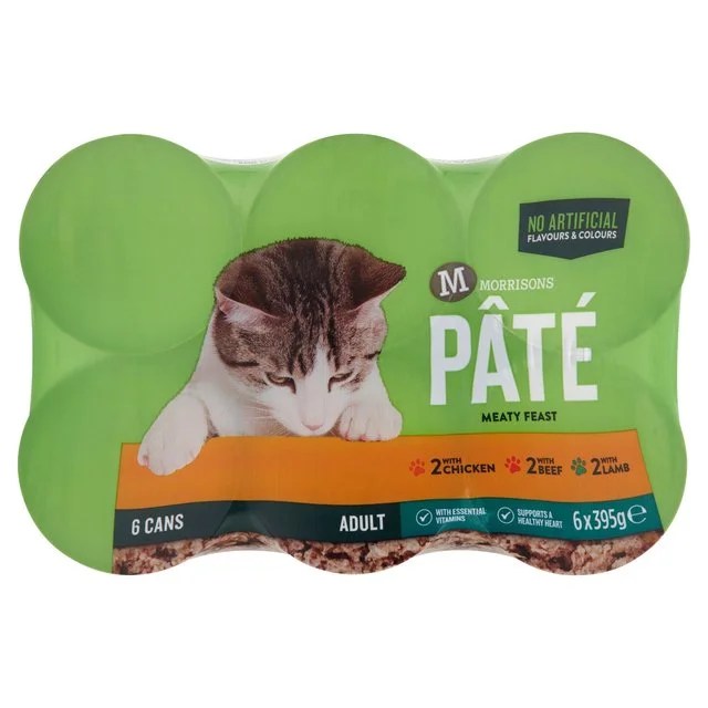 Morrisons Complete Loaf Chicken Beef & Lamb Cat Food 6 Cans Britain
