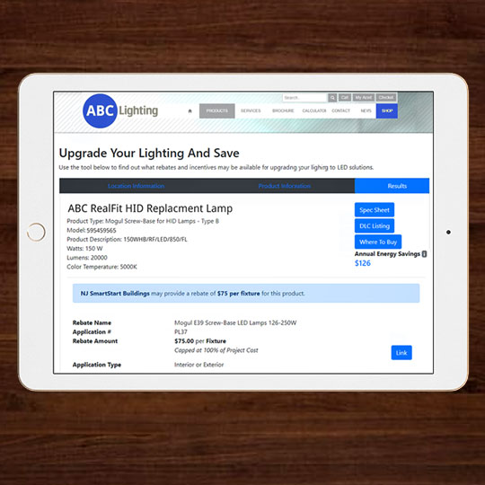Lighting Rebate Finder for sites BriteSwitch