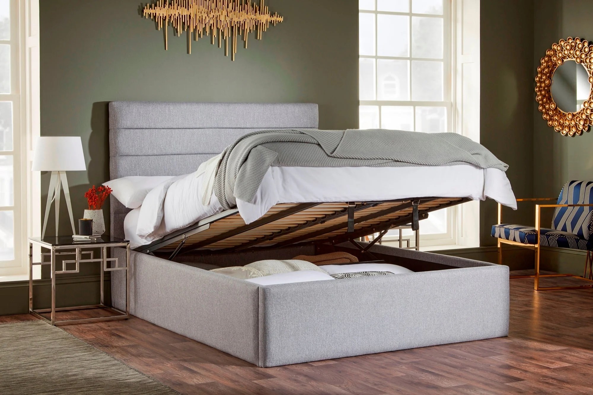 Nightingale Ottoman Bed Fluted Headboard Luxury British Beds Direct