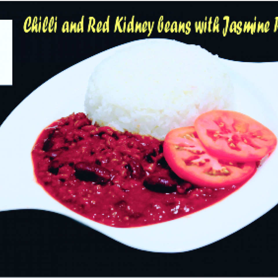 Chili and Red kidney beans with Jasmine rice (Vegetarian) ที่ บริทิช็อป ประเทศไทย