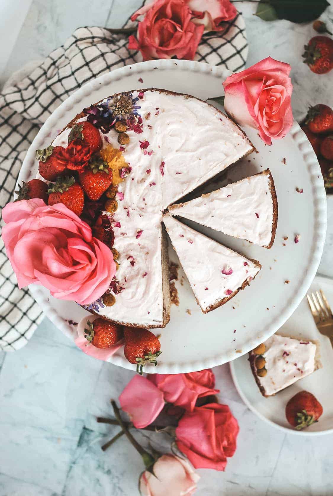 Strawberry Rose Maple Syrup Cake with Champagne Buttercream Britney