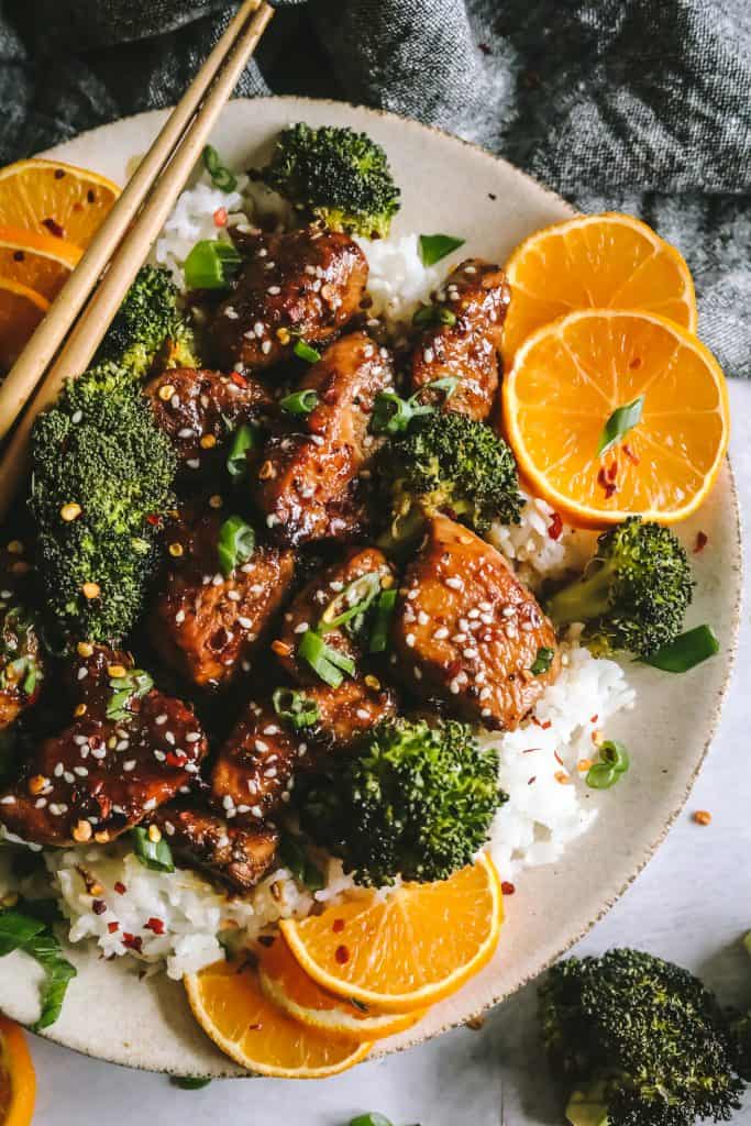 Healthy Orange Sesame Chicken Britney Breaks Bread