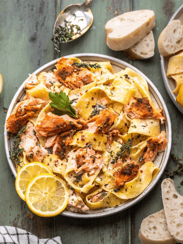 The Best Creamy Salmon Pasta Recipe Story Britney Breaks Bread
