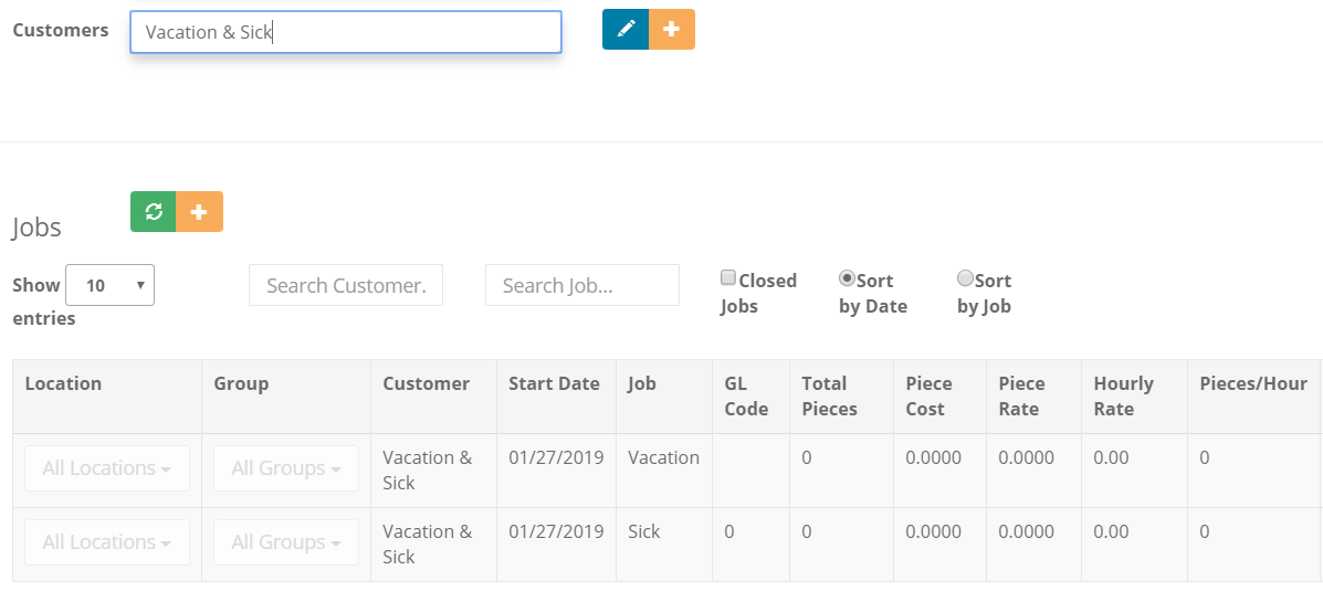 Piece Tracker Vacation & Sick Day Accruals Brittco Software Help