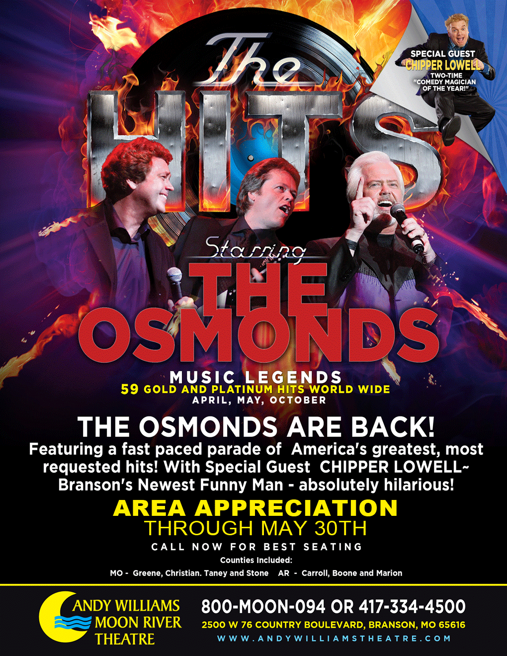 Andy Williams Moon River Theatre Presents The Osmonds Area Appreciation