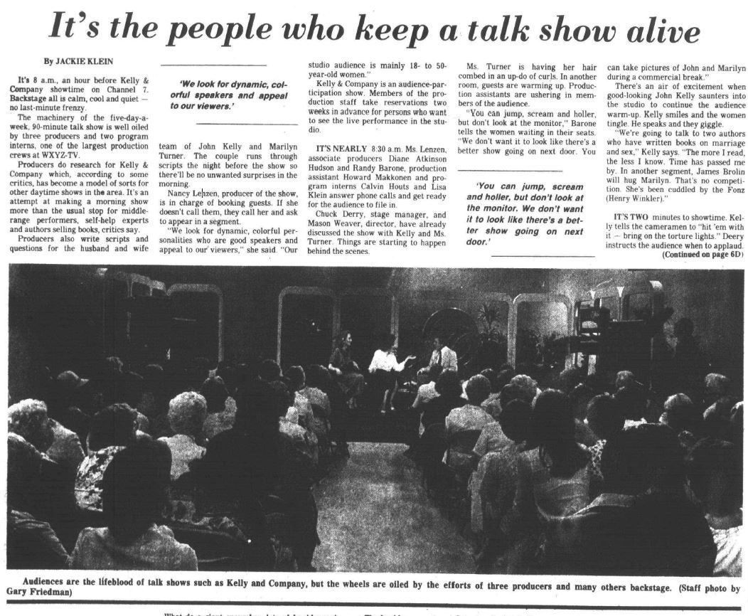 Kelly & Company WXYZ's Premier Morning Show The Broadcasting Vault