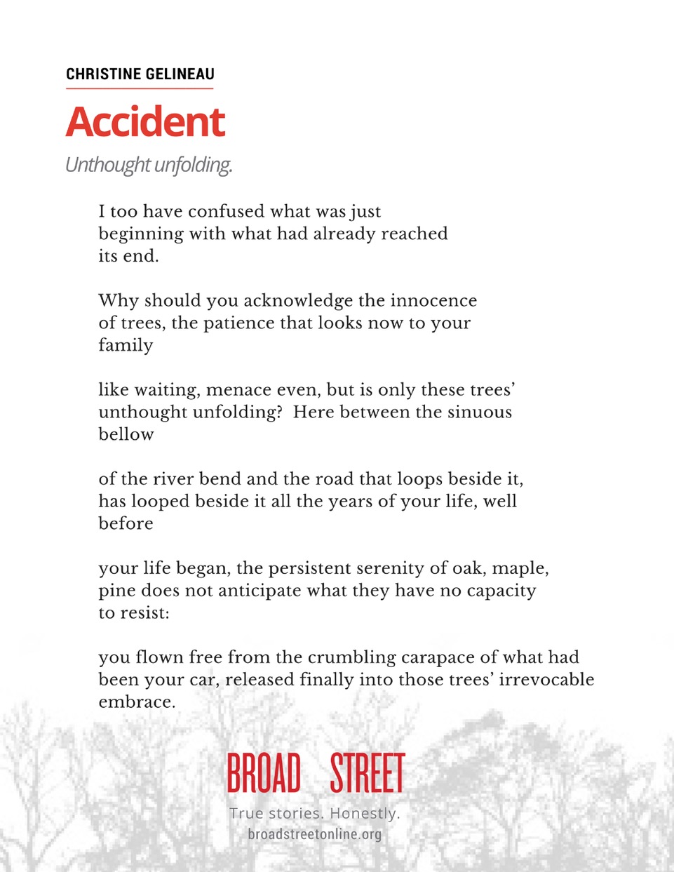 Share This Poem “Accident,” by Christine Gelineau. Broad Street