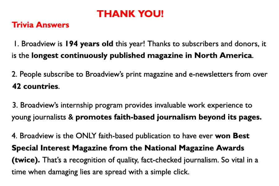 Bulletin Insert for Broadview Broadview Magazine