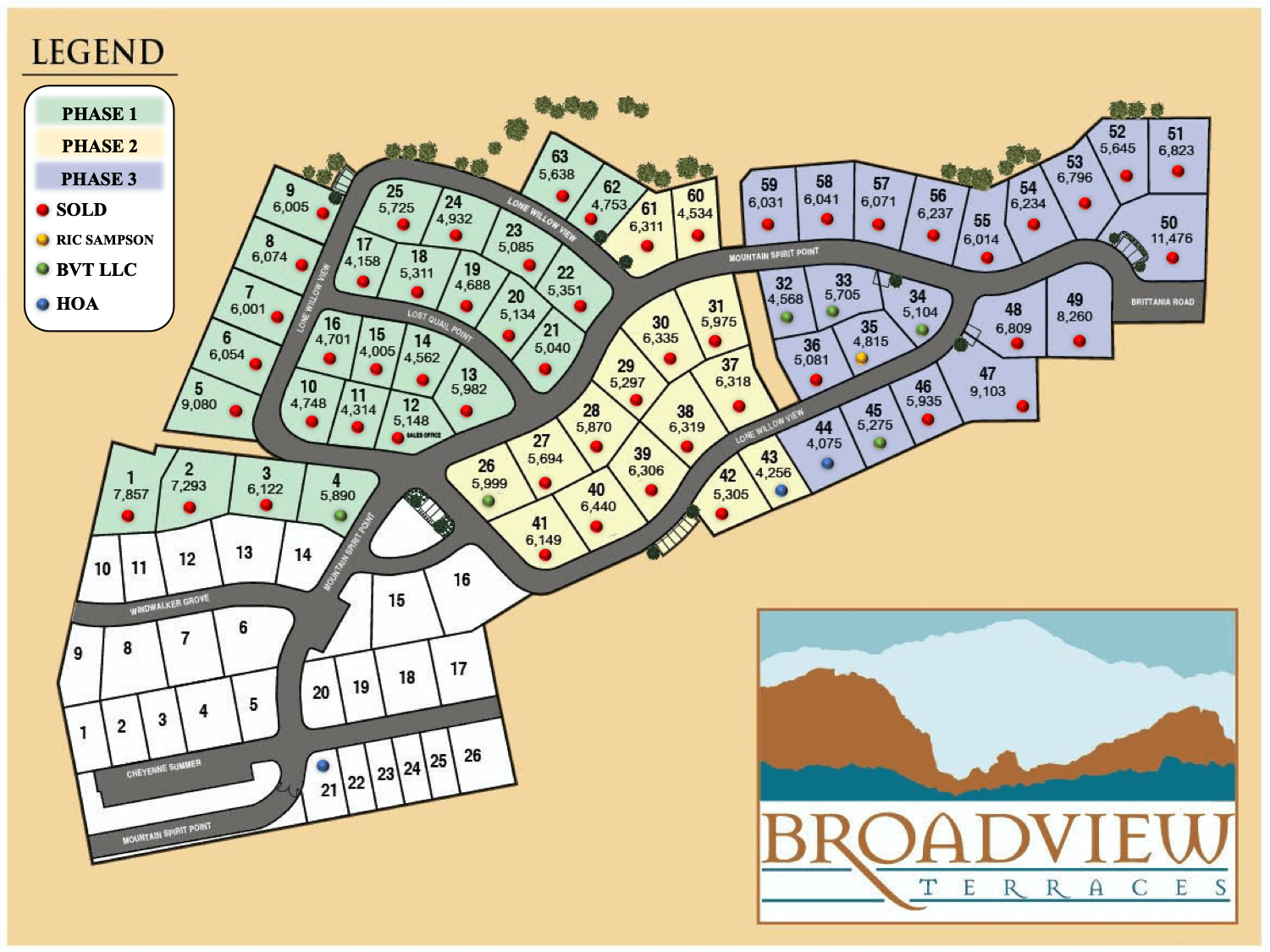 Subdivision Map & Listings Broadview Terraces Patio Homes