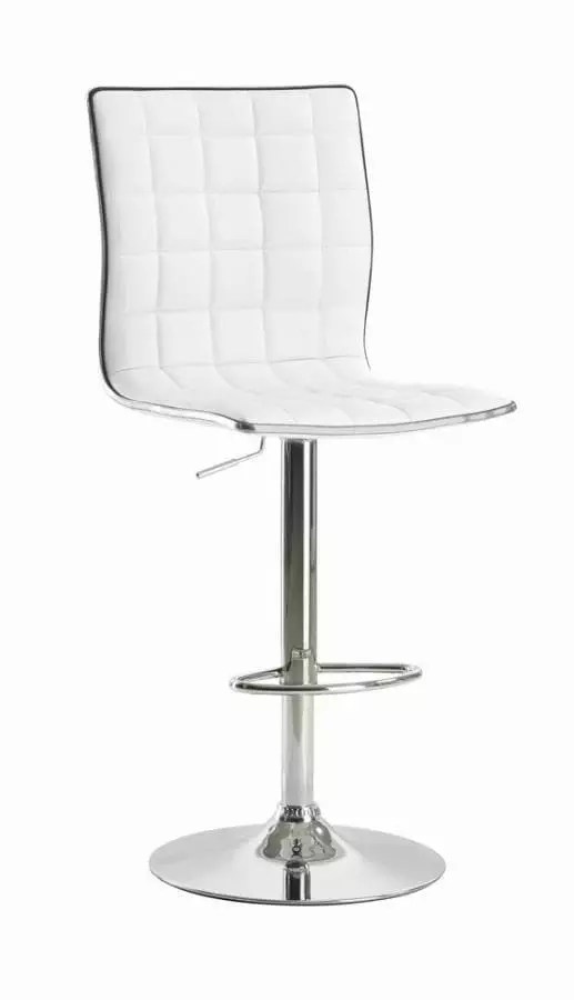 2 Waffle White Chrome Bar Stools Broad Warehouse Furniture