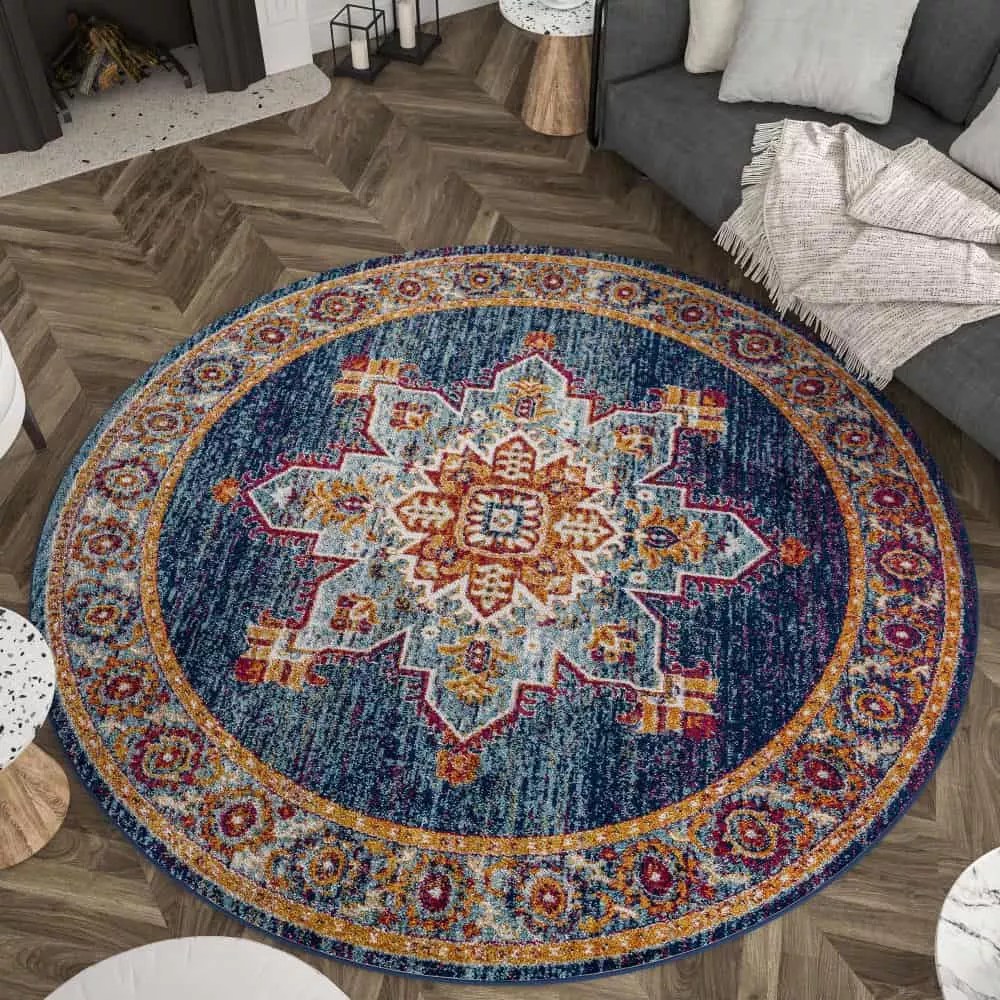 Diamond DIA1900 Blue 7’10” Round Rug Broad Warehouse Furniture