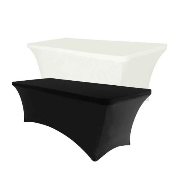 Spandex table linen black 8x30 banq rentals Minneapolis MN Where to