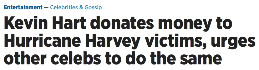 Kevin Hart Donating 1/1 Billionth Of His Net Worth To Harvey Relief And