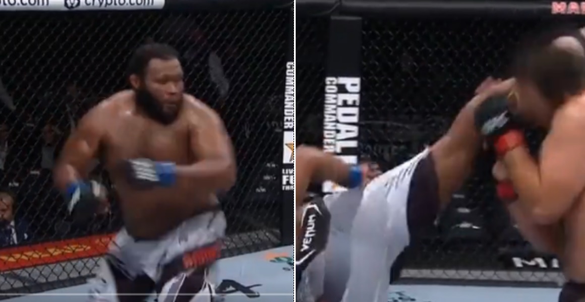 264 Pound Chris Lands Amazing Spinning Wheel Kick To KO Gian