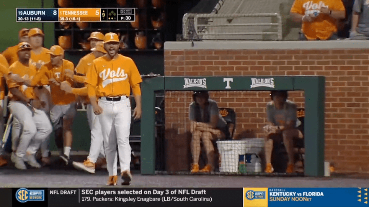 UT Baseball Coach Throws Tantrum After Auburn BatFlips In His Face