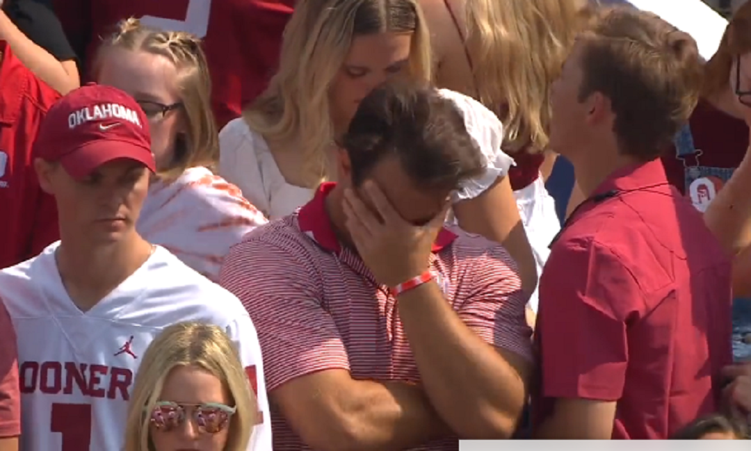 Oklahoma Fan Seen Crying Because Of How Badly Texas Beat Them Down