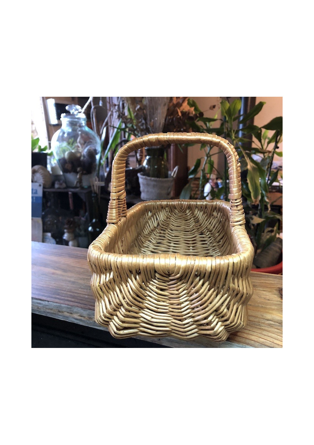 Old small rectangular wicker basket