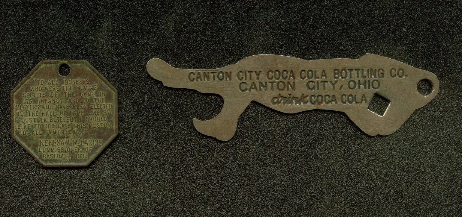 Lot Detail 1939 Hall of Fame medal and Canton Coca Cola bottle opener