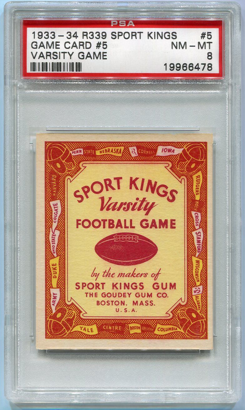 Lot Detail R339 Goudey Sport Kings Varsity Game Card 5 PSA 8