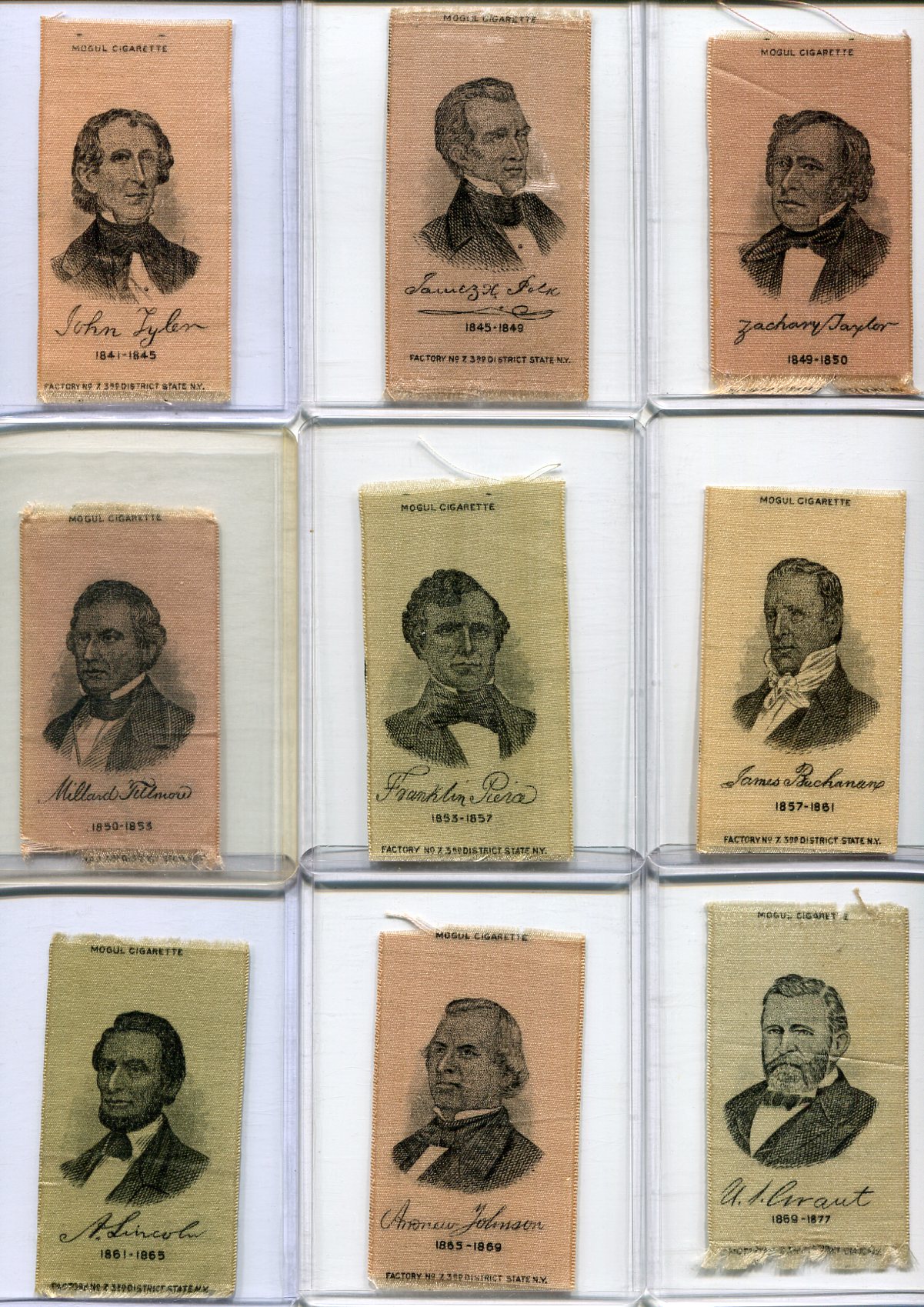 Lot Detail S77 1910 Mogul Cigarette Silks Presidents Complete Set of 24