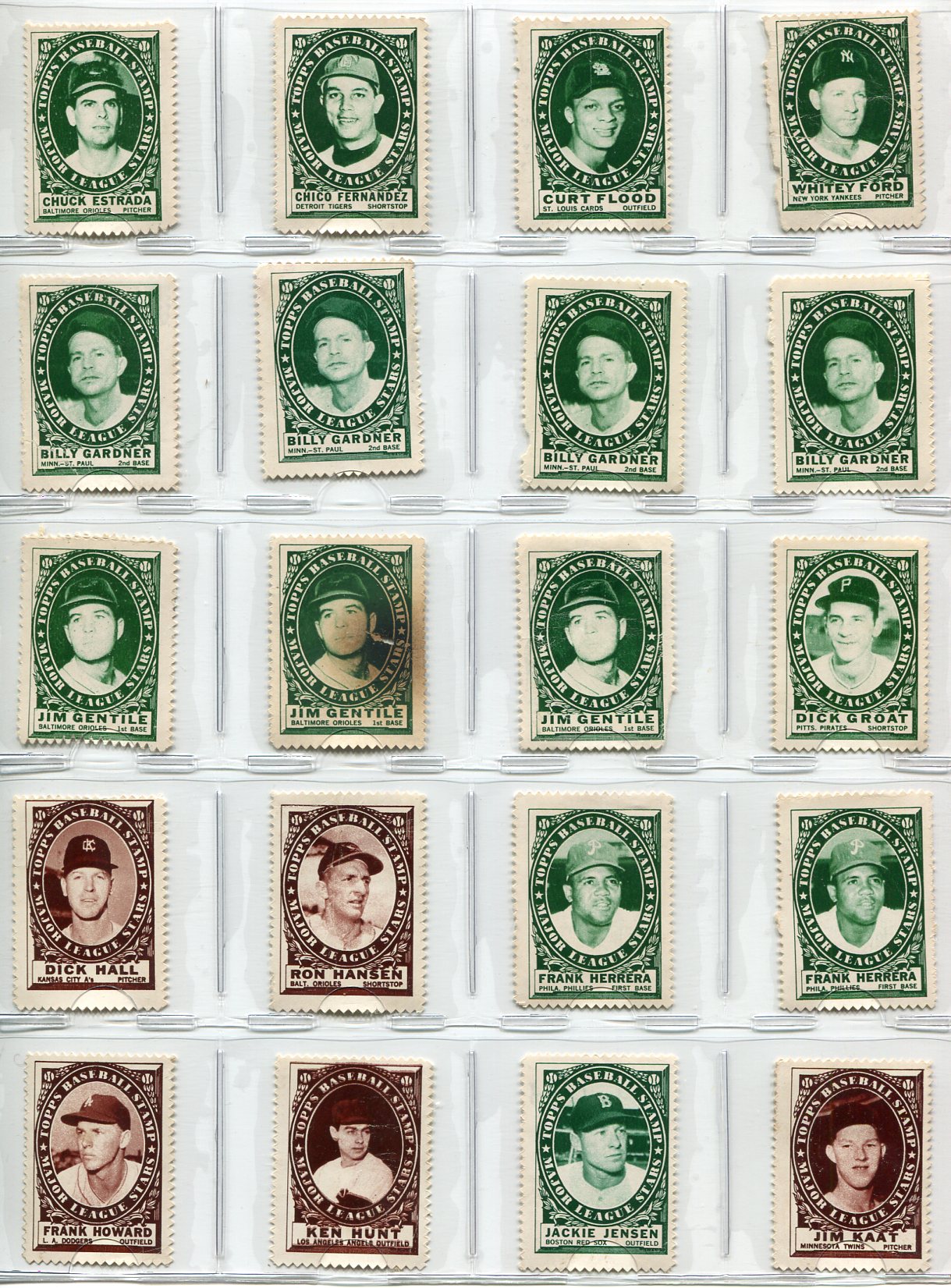 Lot Detail 1961 Topps Baseball Stamps Lot of 115 Includes HOFers