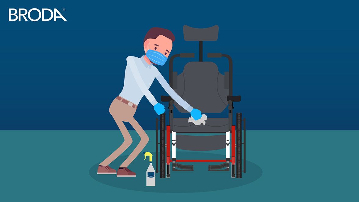 How do you clean and disinfect a Broda wheelchair? Broda