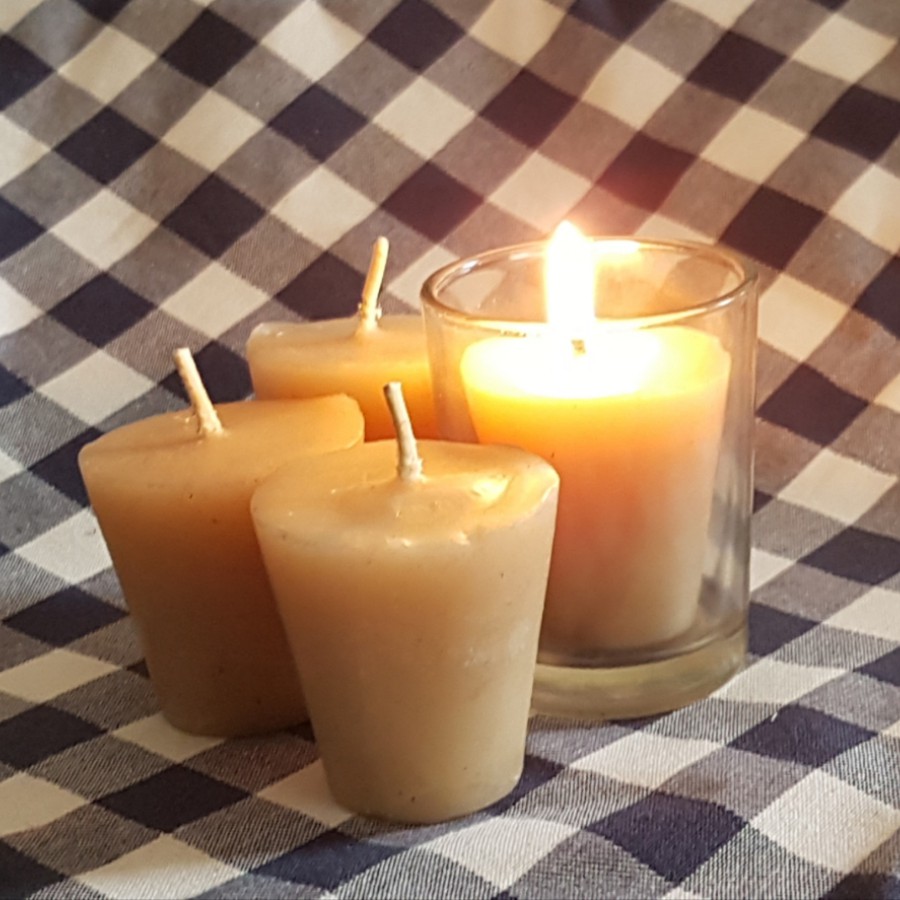 4 Votive Candles with Glass Holder Broger's End Kangaroo Valley