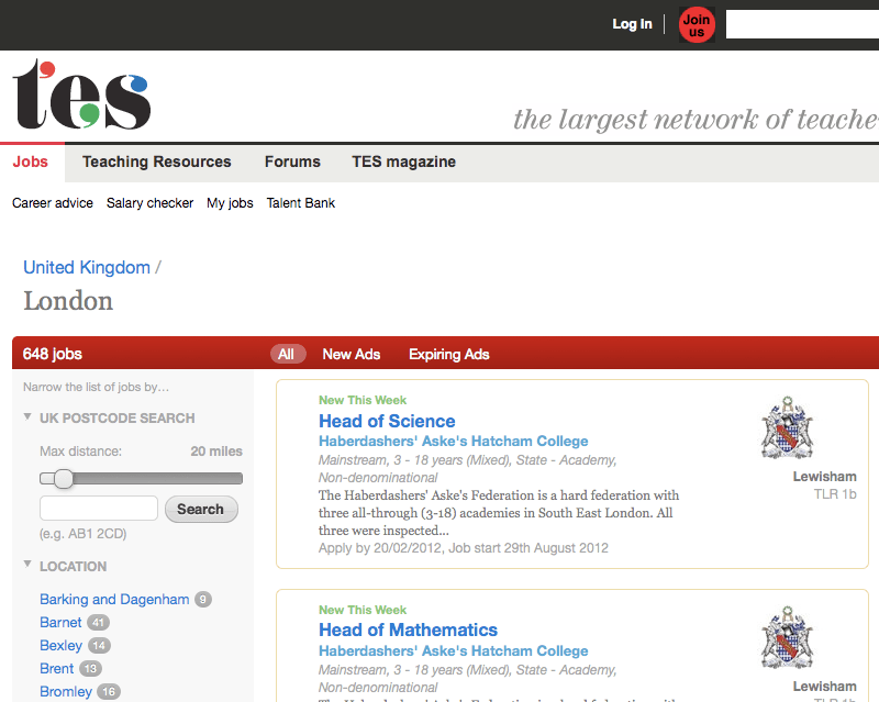 Tes Connect Broke in London