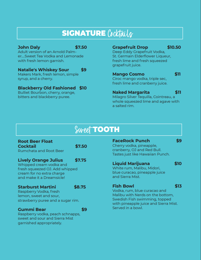 Menu Broken Anchor Bar & Grill