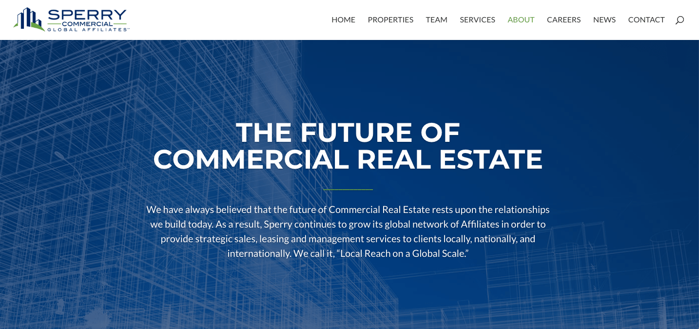 Sperry Commercial real estate website design Commercial real estate