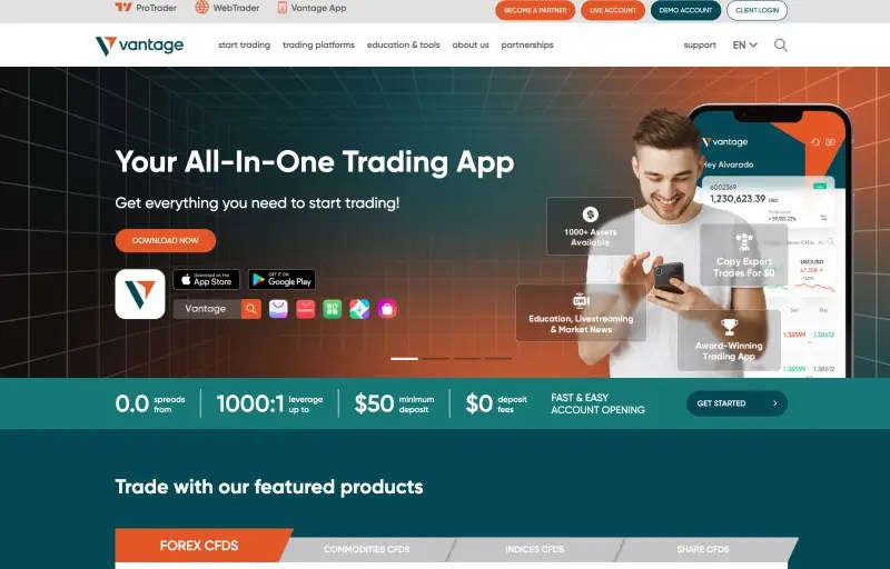 Vantage Review 2023 by BrokerTrending Experts - Pros & Cons