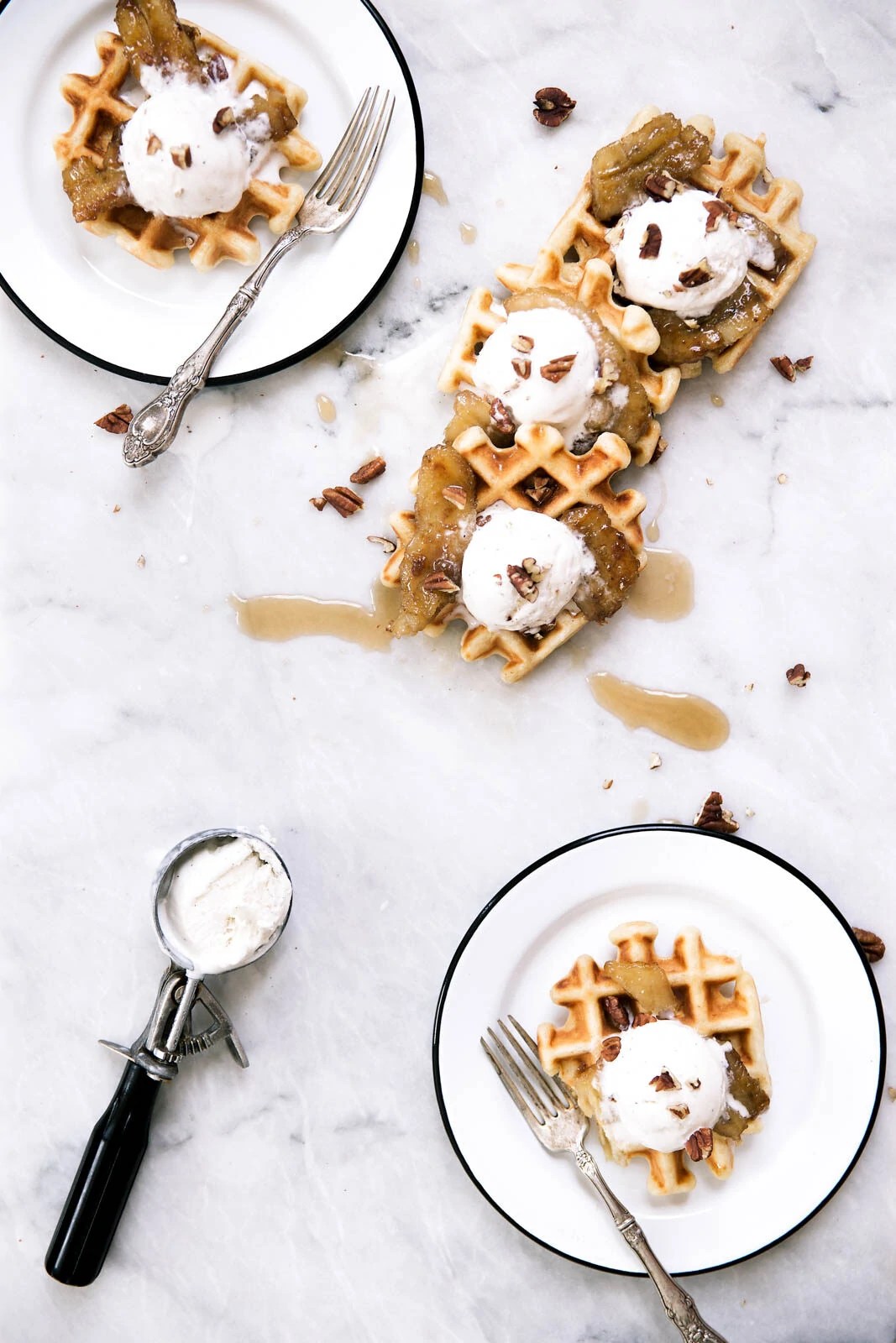 Bananas Foster Waffles Broma Bakery