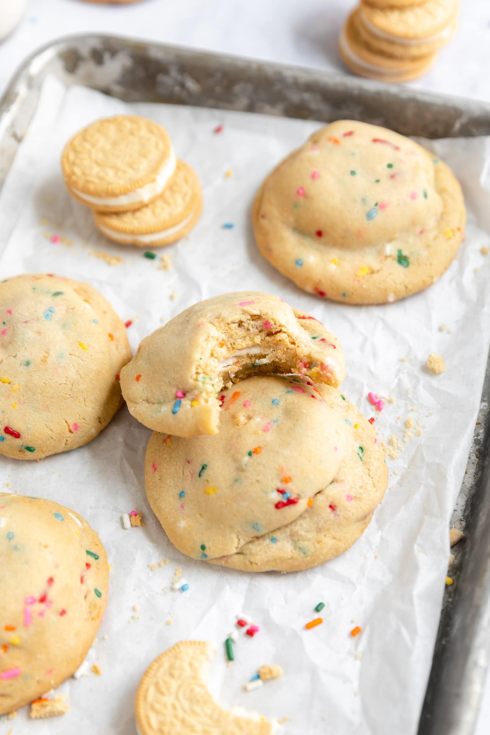Oreo Stuffed Funfetti Cookies Broma Bakery