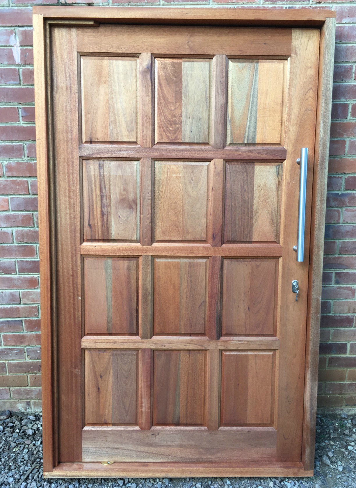 Meranti 12 Panel Pivot Door Complete Bron Joineries