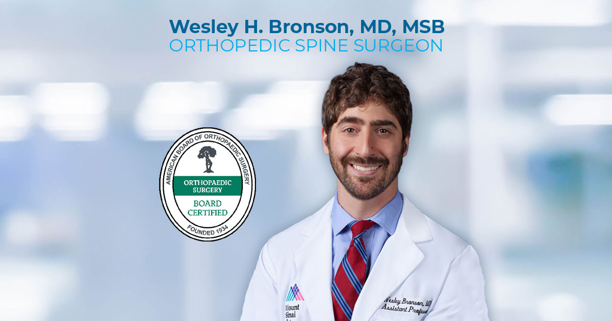 Wesley Bronson, MD New York Spine Surgeon in Manhattan & Scarsdale