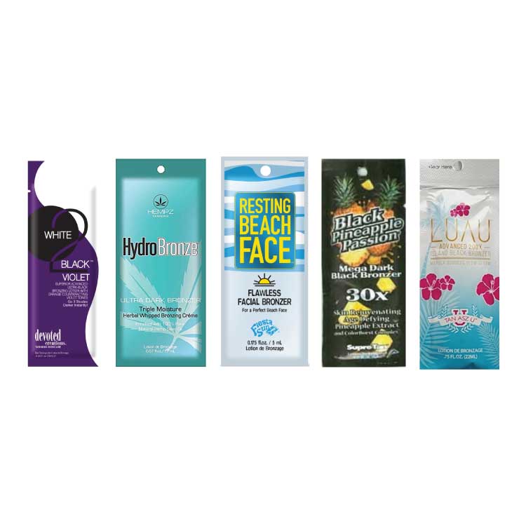 5 Assorted Bronzer Tanning Bed Lotion Packets